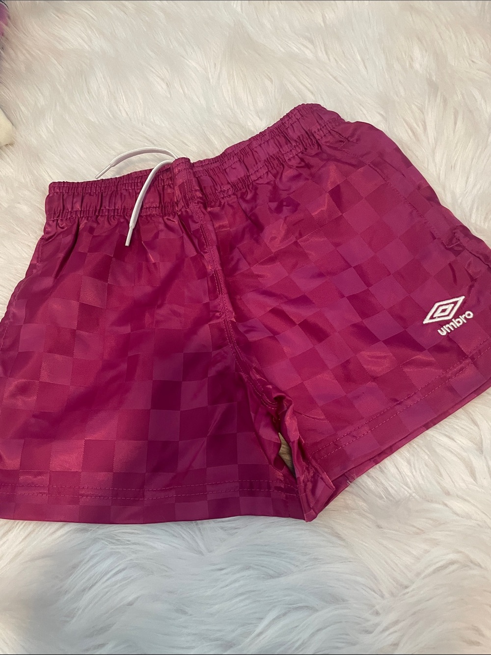 Umbro Women's Fuchsia Checker Athletic Shorts
